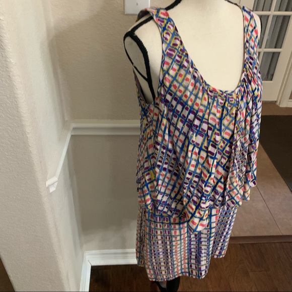 Plenty by Tracy Reese pink & blue geometric print mini sleeveless dress Size S - Picture 4 of 14